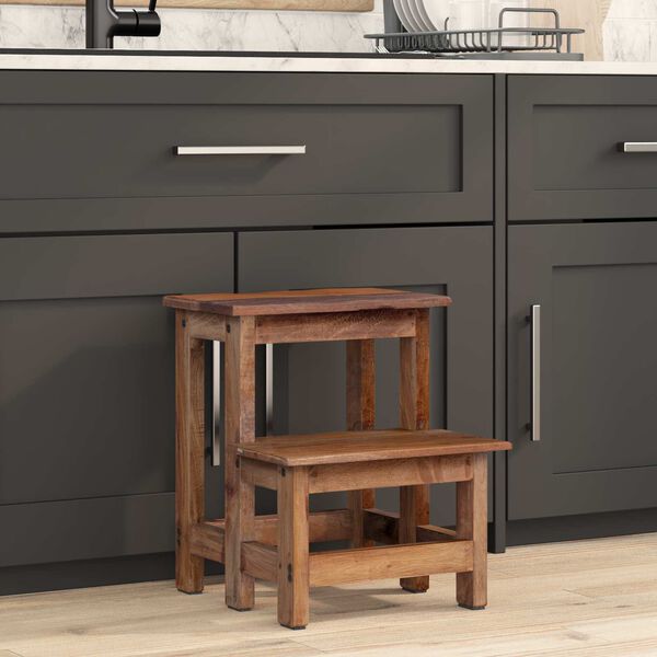 vidaXL Pouf Naturale 37 x 37 x 46 cm Legno di Mogano