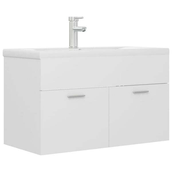vidaXL Mobile con Lavabo Integrato Bianco in Legno Multistrato