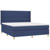 vidaXL Letto a Molle con Materasso e LED Blu 160x200 cm in Tessuto