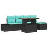 vidaXL Set Divano da Giardino 6 pz Nero polyrattan