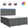 vidaXL Giroletto a Molle con Materasso Grigio Scuro 200x200 cm Tessuto
