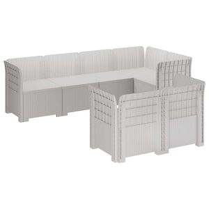 vidaXL Divano da Giardino 7 Posti Aspetto Rattan PP Bianco