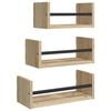 vidaXL Set di 3 mensole da parete con barre in rovere Sonoma