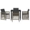 vidaXL Set da Pranzo per Giardino 5 pcs Grigio polyrattan