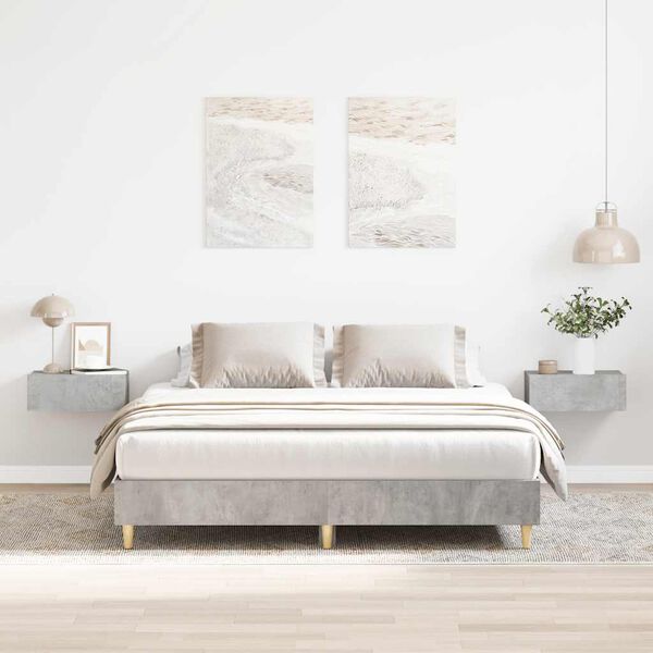vidaXL Giroletto senza Materasso Grigio Cemento 150x200 cm Truciolato