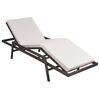 vidaXL Lettino Prendisole con Cuscino in Polyrattan Marrone