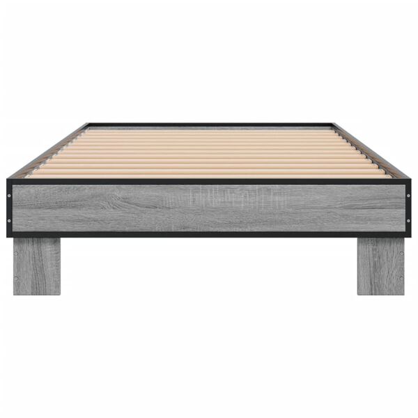 vidaXL Giroletto Grigio Sonoma 100x200 cm Legno Multistrato e Metallo