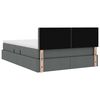 vidaXL Letto con contenitore e LED Grigio scuro 140 x 190 cm Tessuto