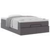 vidaXL Struttura Letto Pouf con Materasso Grigio 120x190 cm Similpelle