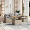 vidaXL Set Divano da Giardino 6 pz con Cuscini Beige in Polyrattan