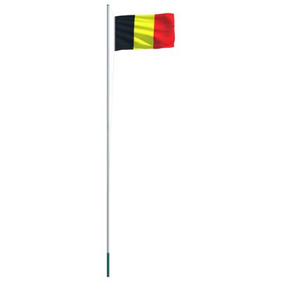 vidaXL Bandiera del Belgio con Pennone in Alluminio 6,2 m