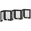 vidaXL Cancello per cani pieghevole con supporti 6 pcs Rovere Nero