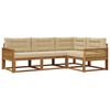 vidaXL Set di divani da esterno con cuscino 4 pcs Naturale e Beige