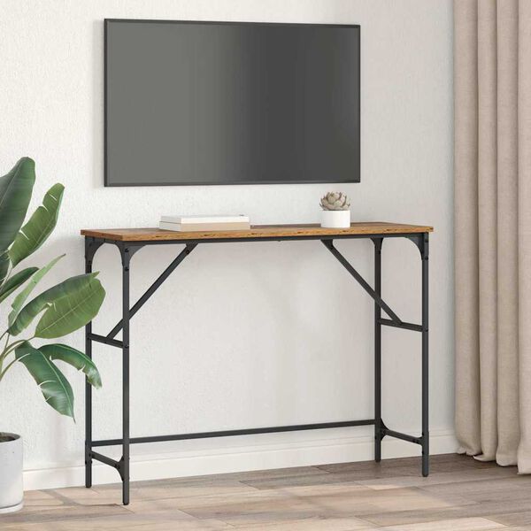 vidaXL Tavolo consolle Legno vecchio 100 x 32 x 75 cm