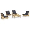 vidaXL Set Salotto da Giardino 5pz con Cuscini Grigio Scuro Bamb&ugrave;
