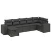 vidaXL Set Divani da Giardino con Cuscini 7pz Nero Polyrattan