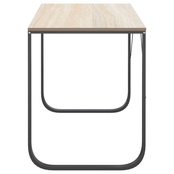 vidaXL Scrivania Computer Nera e Rovere 110x60x73 cm Legno Multistrato