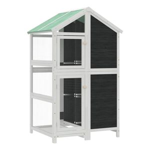 vidaXL Casetta per Uccelli Grigia 97x81x152 cm Legno Massello di Pino