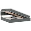 vidaXL Letto con contenitore LED e materasso Grigio Scuro 200 x 200 cm
