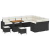 vidaXL Set Divano da Giardino 12 pz Nero polyrattan
