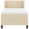 vidaXL Letto a molle con materasso Crema 80 x 200 cm Tessuto