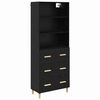 vidaXL Credenza Rovere Nero 69,5 x 32,5 x 180 cm Legno ingegnerizzato