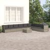 vidaXL Set Divani da Giardino 9 pz con Cuscini in Polyrattan Grigio