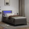 vidaXL Letto a molle con materasso Grigio 90 x 200 cm Pelle sintetica