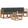 vidaXL Set di divani da esterno con cuscino 5 pcs Naturale e Antracite
