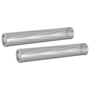 vidaxl Tubo affumicatore 2 pcs &Oslash; 5 x 30 cm Acciaio Inox 304 Argento