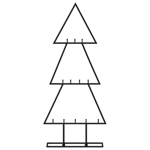 vidaXL Albero di Natale Decorativo in Metallo Nero 60 cm
