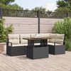 vidaXL Set Divano da Giardino con archiviazione 6 pcs Nero Poly Rattan