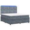 vidaXL Letto Box Spring LED con Materasso Grigio Scuro 200 x 200 cm