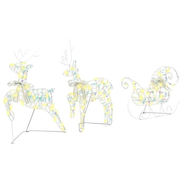 vidaXL Renne LED con 60 LED 3 pcs Bianco caldo PET