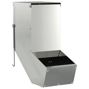 vidaXL Mangiatore per conigli Argento 12,5 x 26 x 28,5 cm
