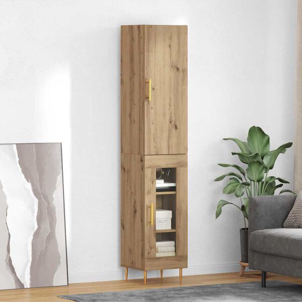 vidaXL Credenza 2 pcs Rovere artigianale Legno multistrato