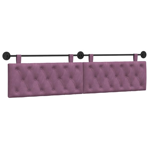vidaXL Testata appesa Montaggio a parete Viola 210 x 55 x 7 cm Velluto
