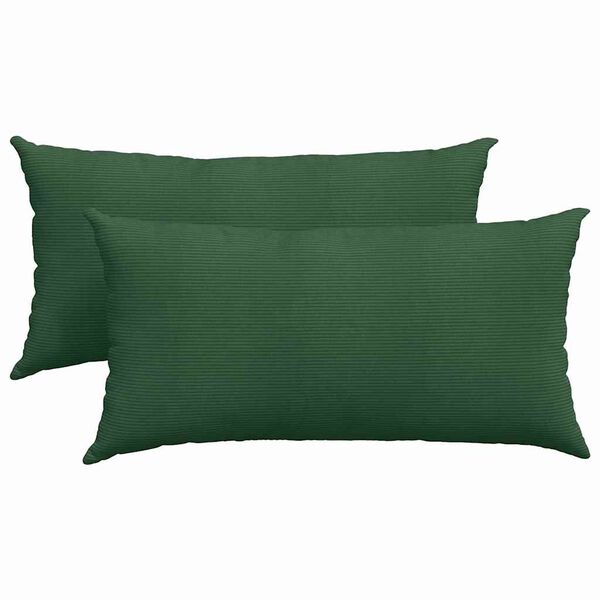 vidaXL Cuscini da Divano 2 pcs Verde Scuro 80 x 40 cm Tessuto in Cords