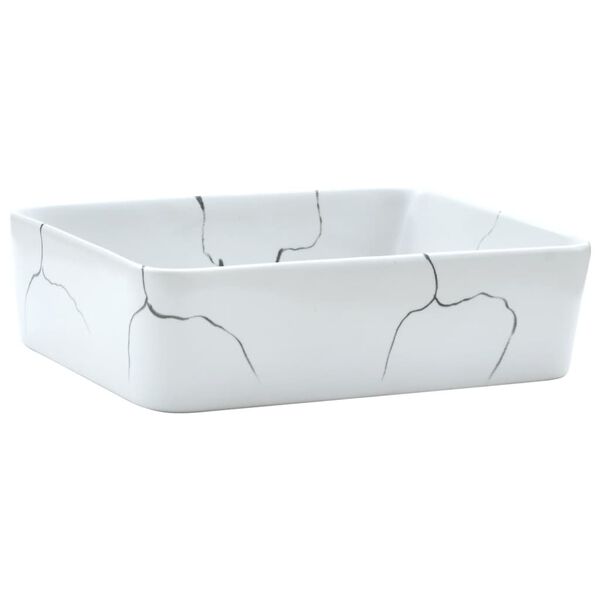 vidaXL Lavabo da Appoggio Bianco Rettangolare 46x35,5x13 cm Ceramica