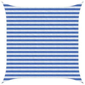 vidaXL Telo Ombra 2,5 x 2,5 m HDPE Quadrato Blu e Bianco