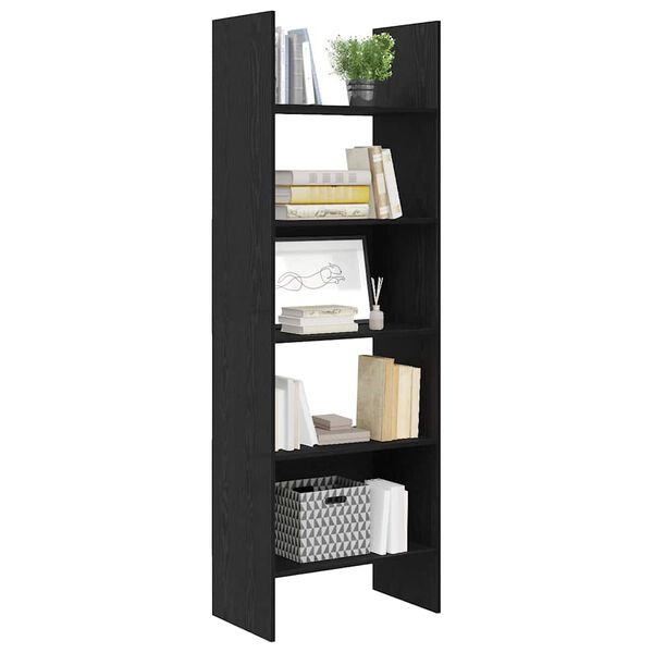 vidaXL Armadio per Libri Rovere Nero 60 x 35 x 180 cm