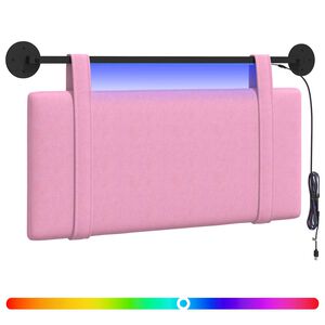 vidaXL Testiera sospesa Con luce LED Rosa Tessuto