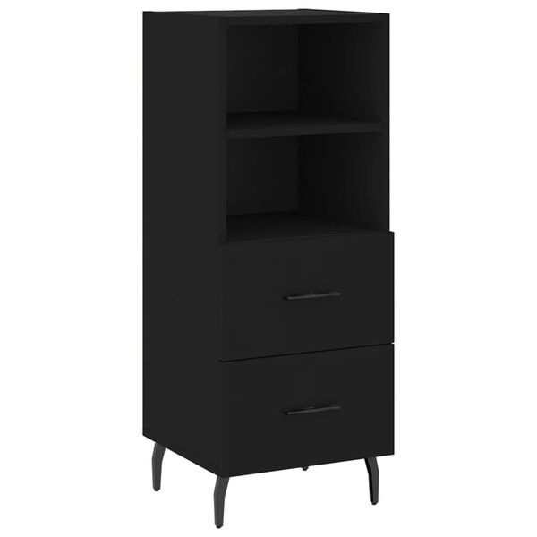 vidaXL Credenza Nero 34,5x34x90 cm in Legno Multistrato