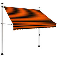 vidaXL Tenda da Sole Retrattile Manuale 200 cm Arancione e Marrone