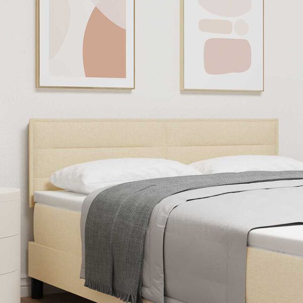 vidaXL Testiera LED con luci a strisce a LED Crema 144 cm Poliestere