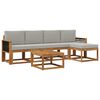 vidaXL Set di divani da esterno 6 pz Naturale e Grigio Chiaro