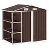 vidaXL Capanno da Giardino con Scaffali Marrone 205x130x183 cm Ferro