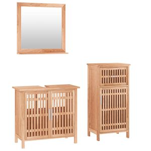 vidaXL Set Mobili da Bagno 3pz in Legno Massello di Noce