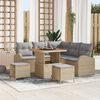vidaXL Set Divano da Giardino con cuscino 8 pcs Beige polyrattan