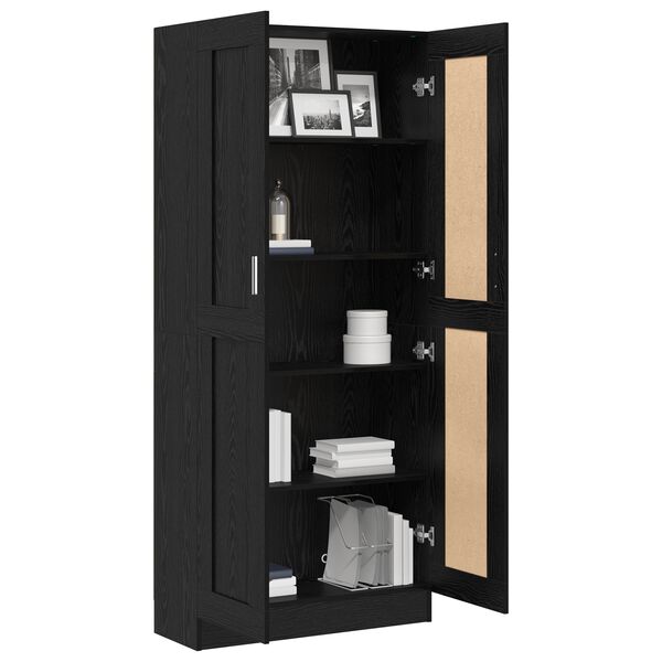 vidaXL Armadio per Libri Rovere Nero 82,5 x 30,5 x 185 cm